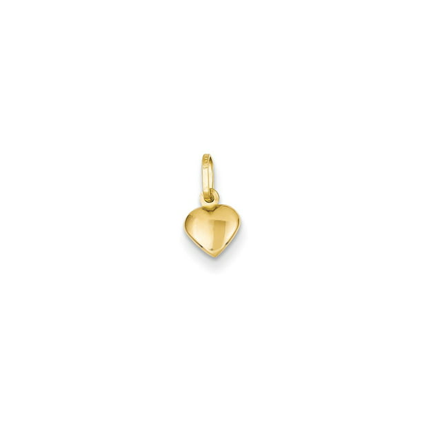 Mia Diamonds 10k Solid Yellow Gold Cubic Zirconia Heart Charm 15mm x 10mm 